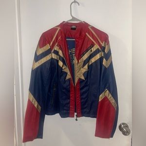 captain marvel leather jacket !